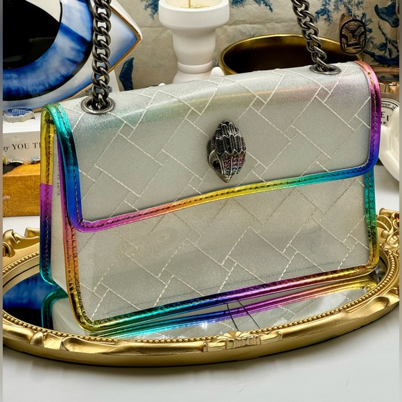 🆕 KURT GEIGER LONDON 🧿 NWOT Vinyl Medium Kensington Convertible Crossbody Bag - Picture 3 of 14